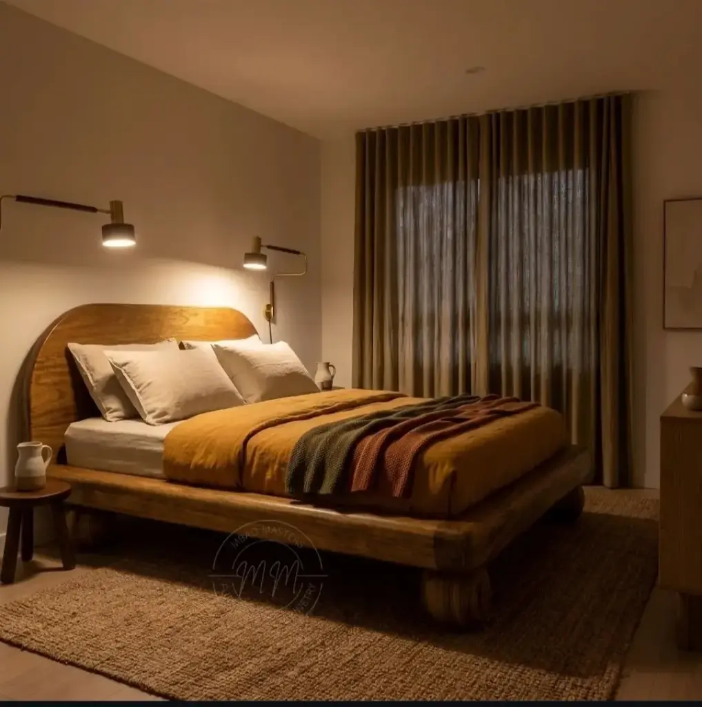 Primal Line King-size Bed + 2 Bedside Cabinets   