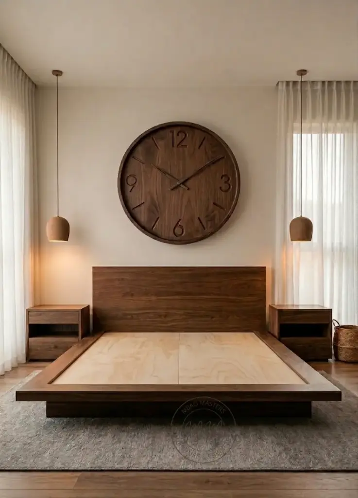 Bloom Haven King Bed + 2 bedside tables + Clock