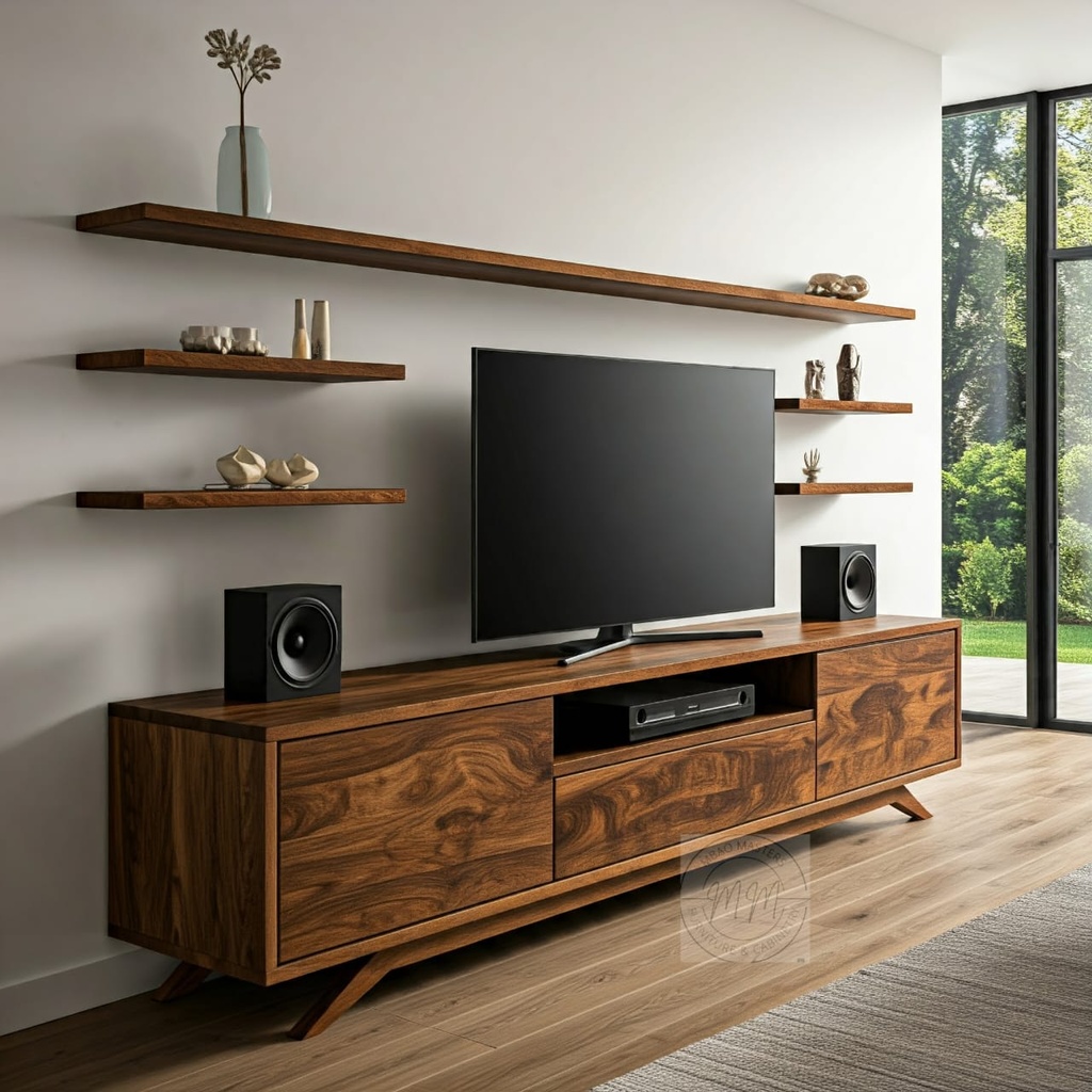  EverCraft Roots TV Cabinet + Floating Shelves
