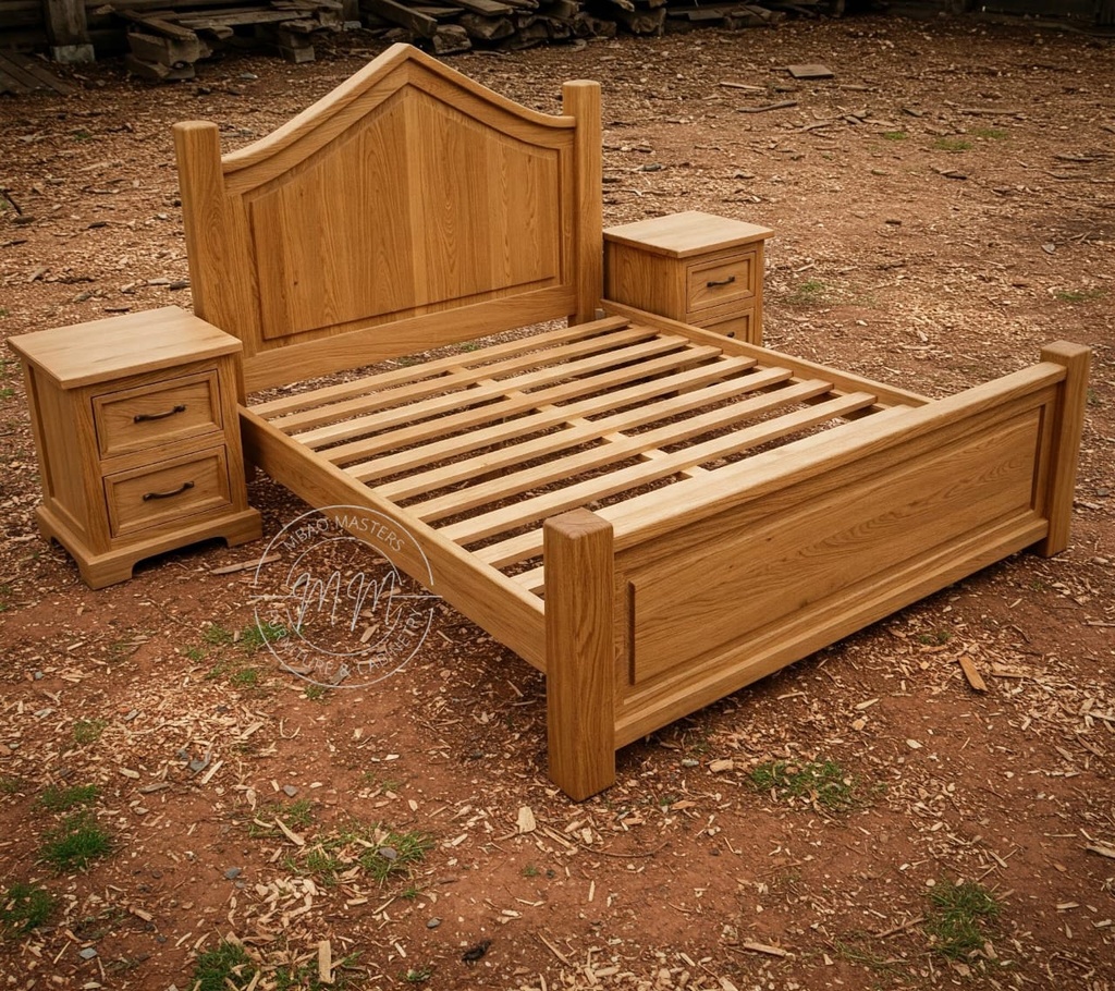 Blissful Ember Queen Size Bed + 2 Bedside Cabinets  