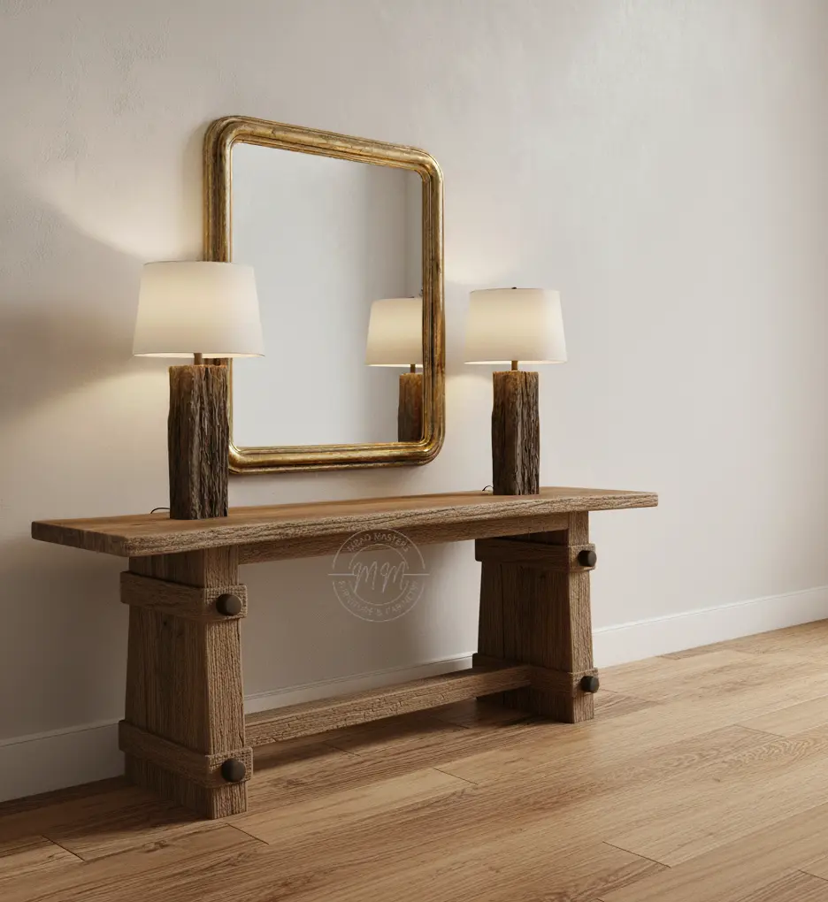  Ebon & Echo Console + Mirror + Lamps 