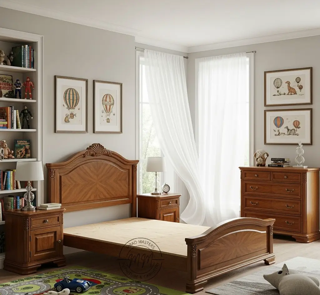 Chiaroscuro Queen Size Bed + 2 Bedside Cabinets + Chesst of Drawers 