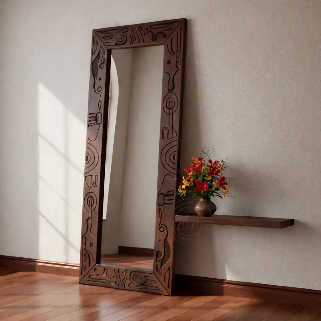 Kivu Aion Mirror + Floating Console + Vase