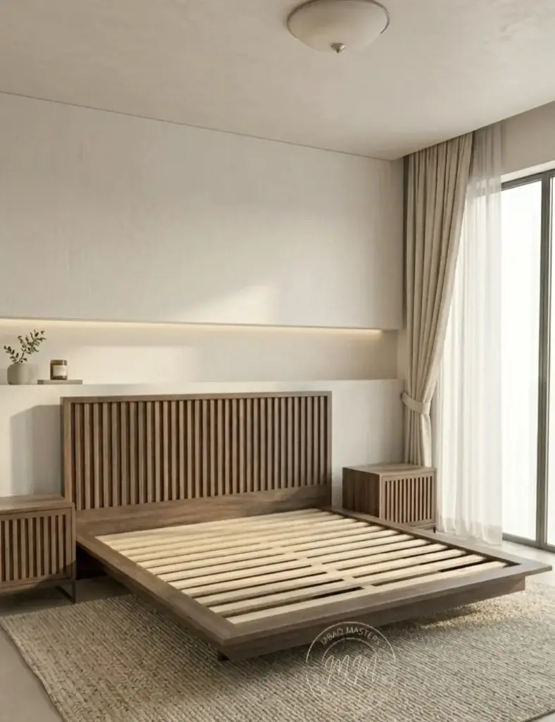 Asili Silhouette Queen Size Bed + 2 Night Stands