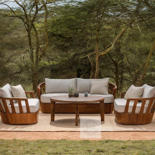 Golden Grass Gazebo Couch 5 seater plus Center Table