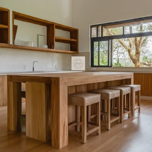 CulinaryCove Kitchen Island plus 6 counter stools