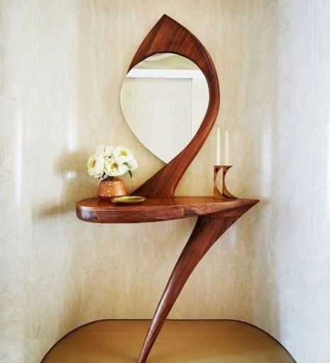 Leaf Motif Vanity Console
