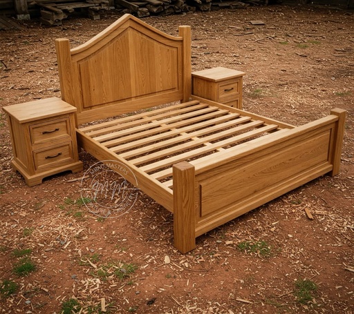 Blissful Ember Queen Size Bed + 2 Bedside Cabinets  