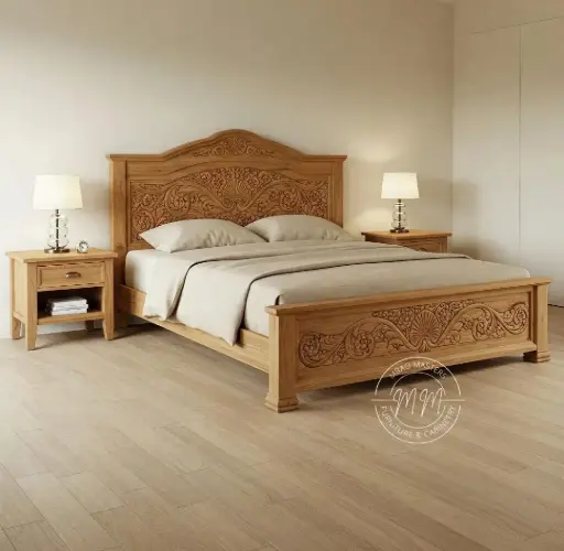 Aurora Axis Queen Size Bed + 2 Bedside Cabinets