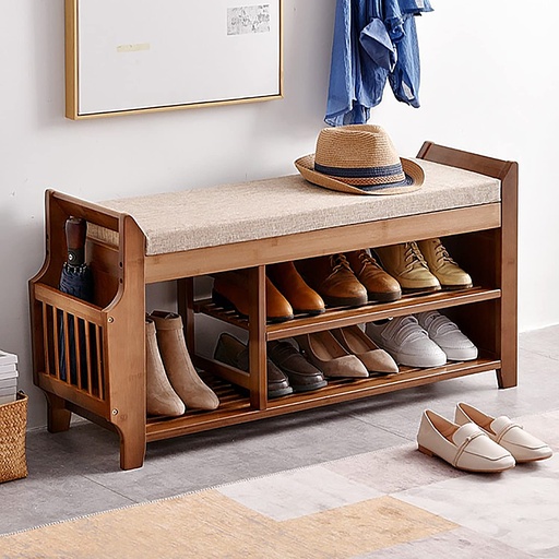 Whispering Grain entryway bench shoerack(100*30*50 cm)