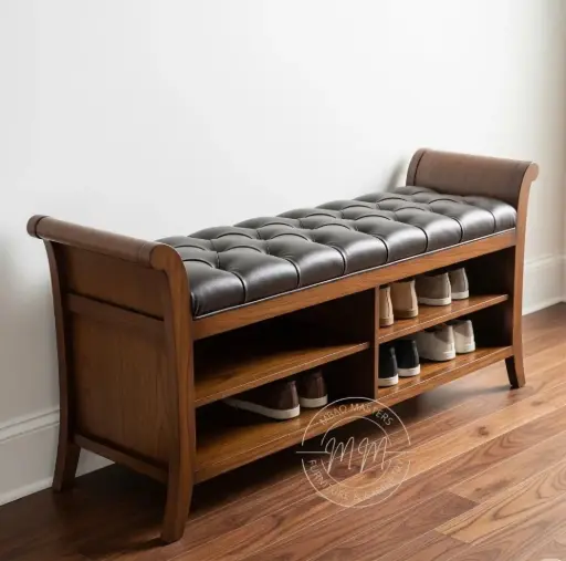 Wisteria Woven Entryway Shoerack Bench 