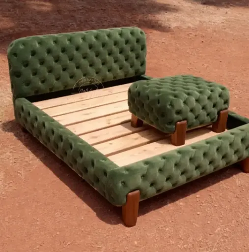 Kijani Dryad Queen Size Bed   + Ottoman 